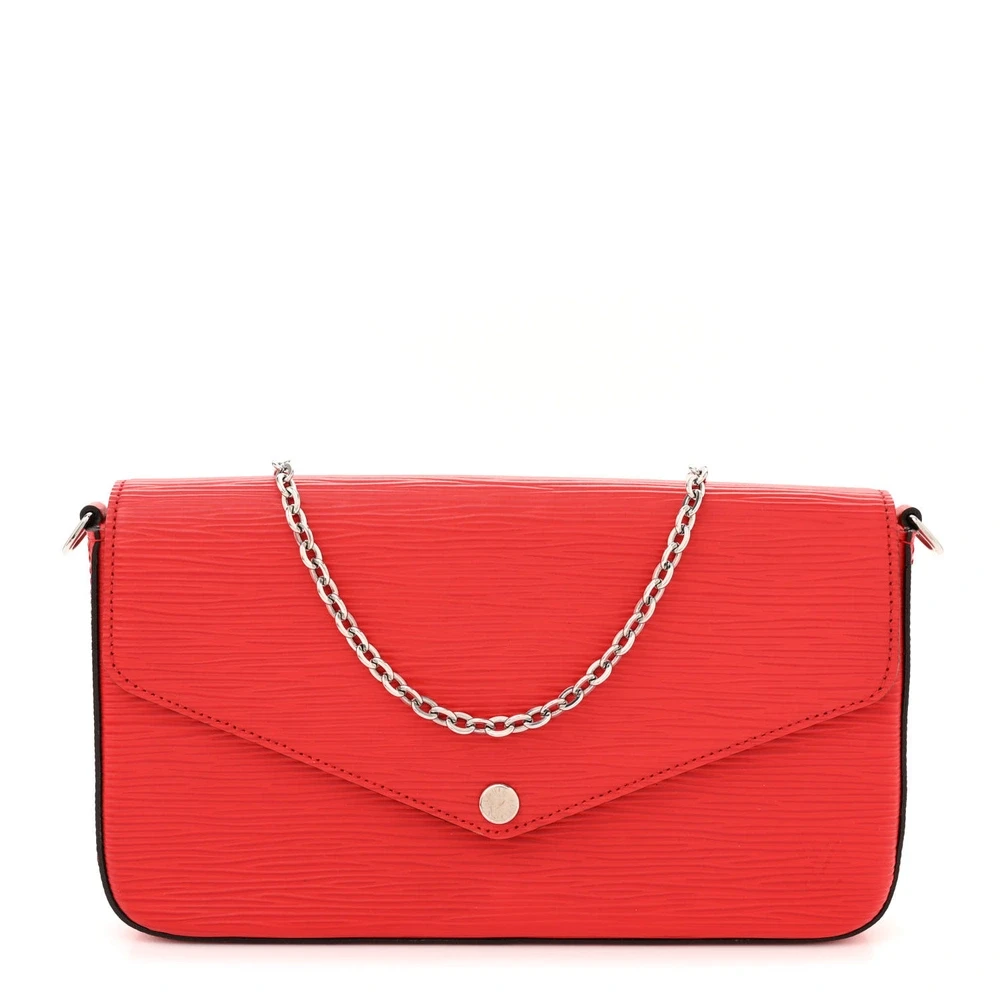 Lushentic Louis Vuitton Pochette Felicie BB Coquelicot Epi Leather Silver Hardware Front