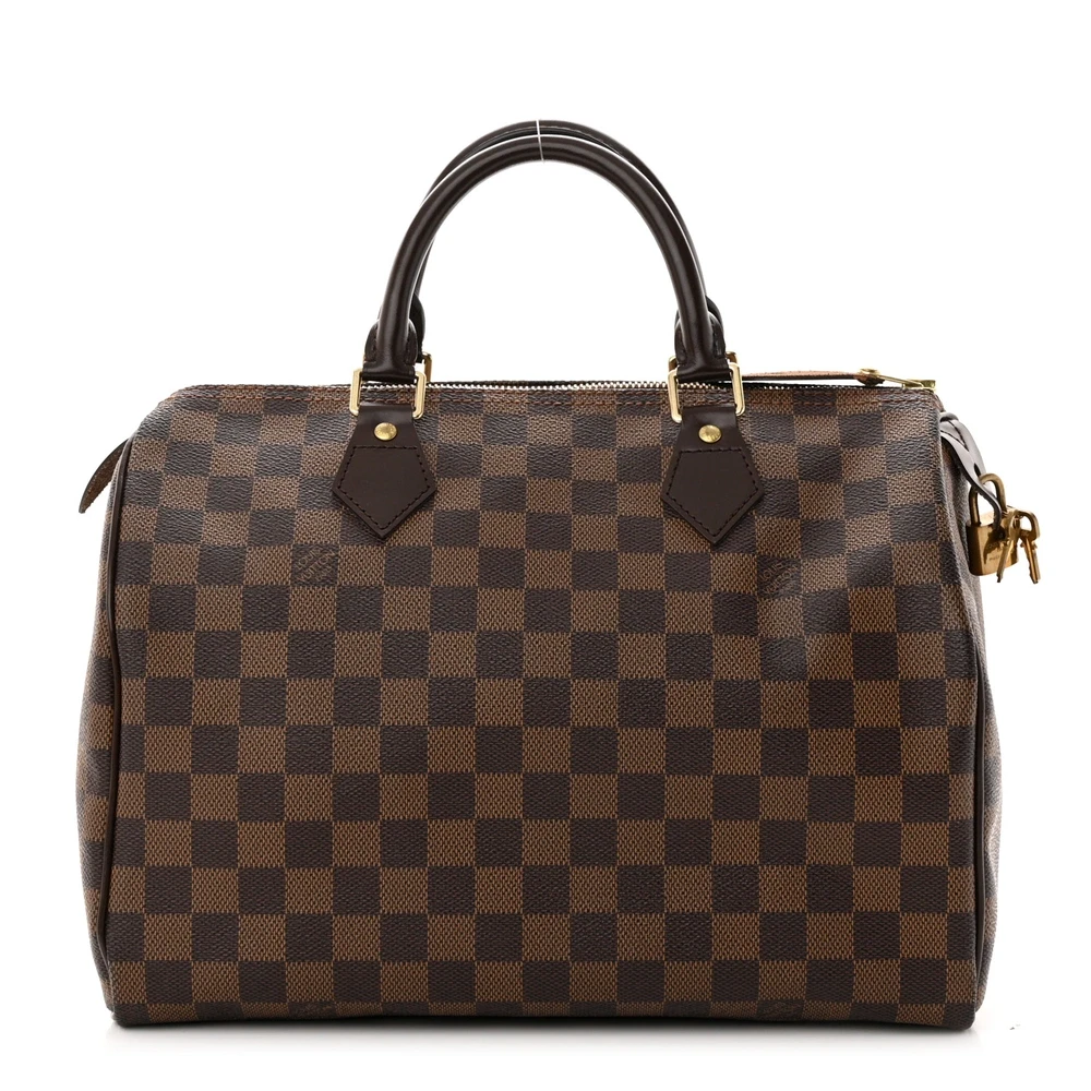 Lushentic Louis Vuitton Speedy 30 Damier Ebene Canvas Gold Hardware Front
