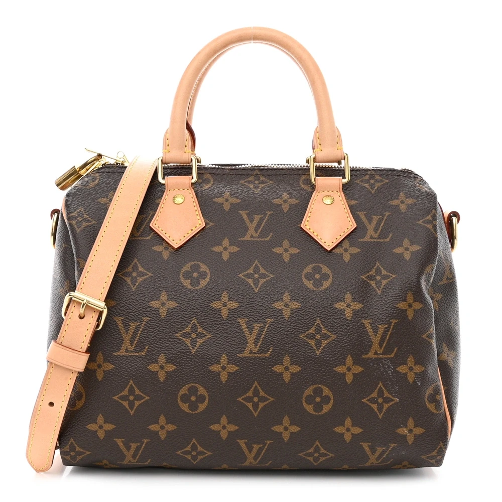 Lushentic Louis Vuitton Speedy Bandouliere 25 Monogram Canvas Gold Hardware Front