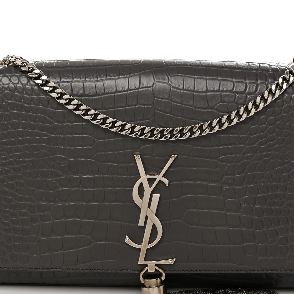 Lushentic Handbags - Medium Kate Satchel in Croc-Embossed Calfskin - Image 8