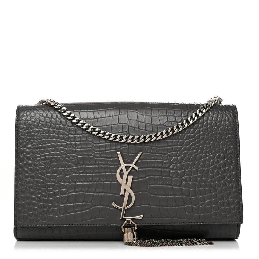 Lushentic Handbags - Medium Kate Satchel in Croc-Embossed Calfskin