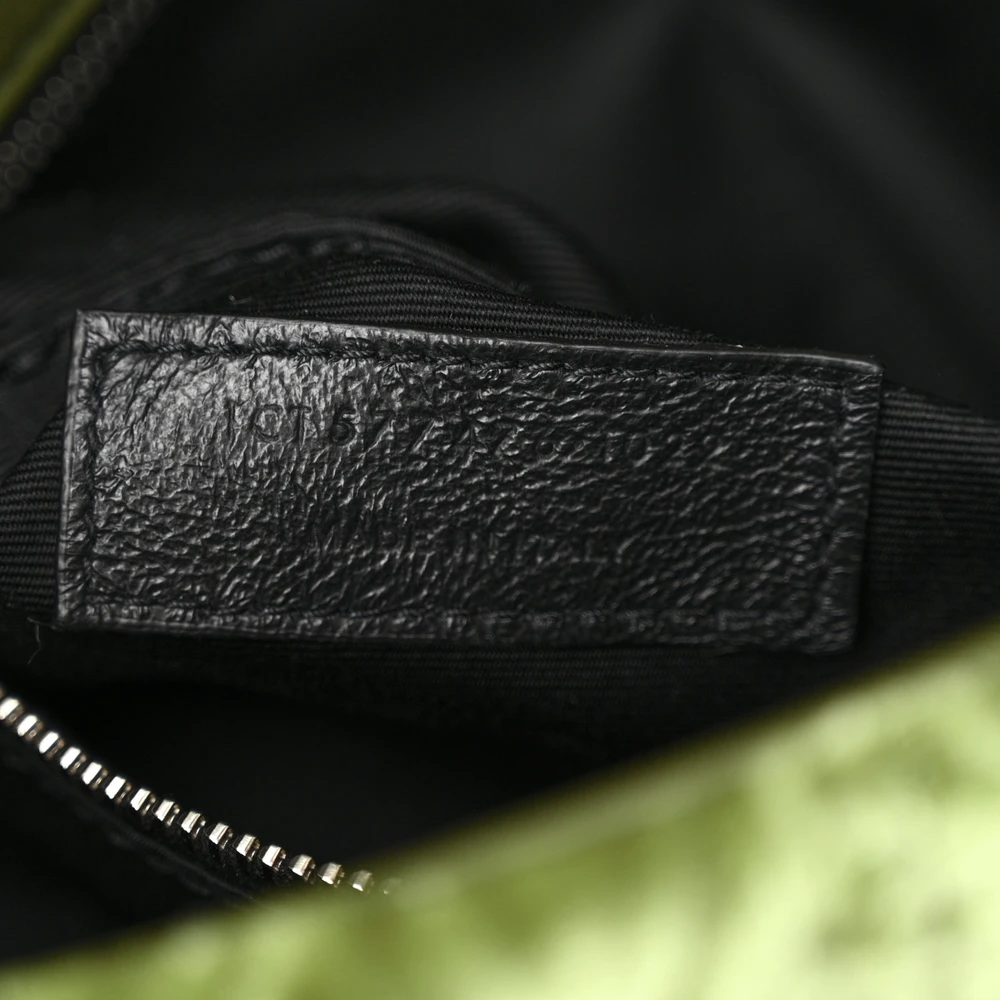 Lushentic Designer Small Loulou Chain Satchel - Green Puffer Velvet Bag - Image 9