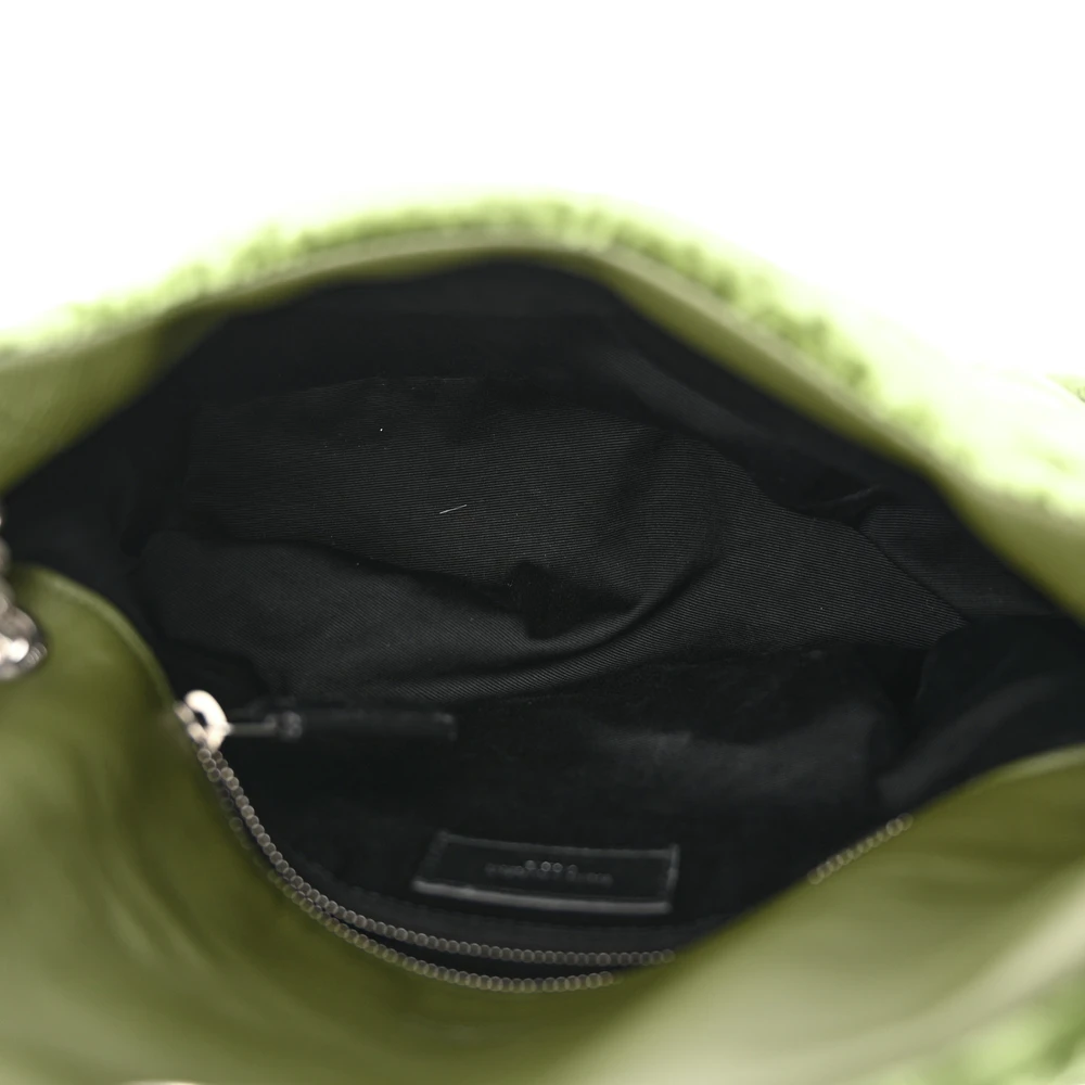 Lushentic Designer Small Loulou Chain Satchel - Green Puffer Velvet Bag - Image 7