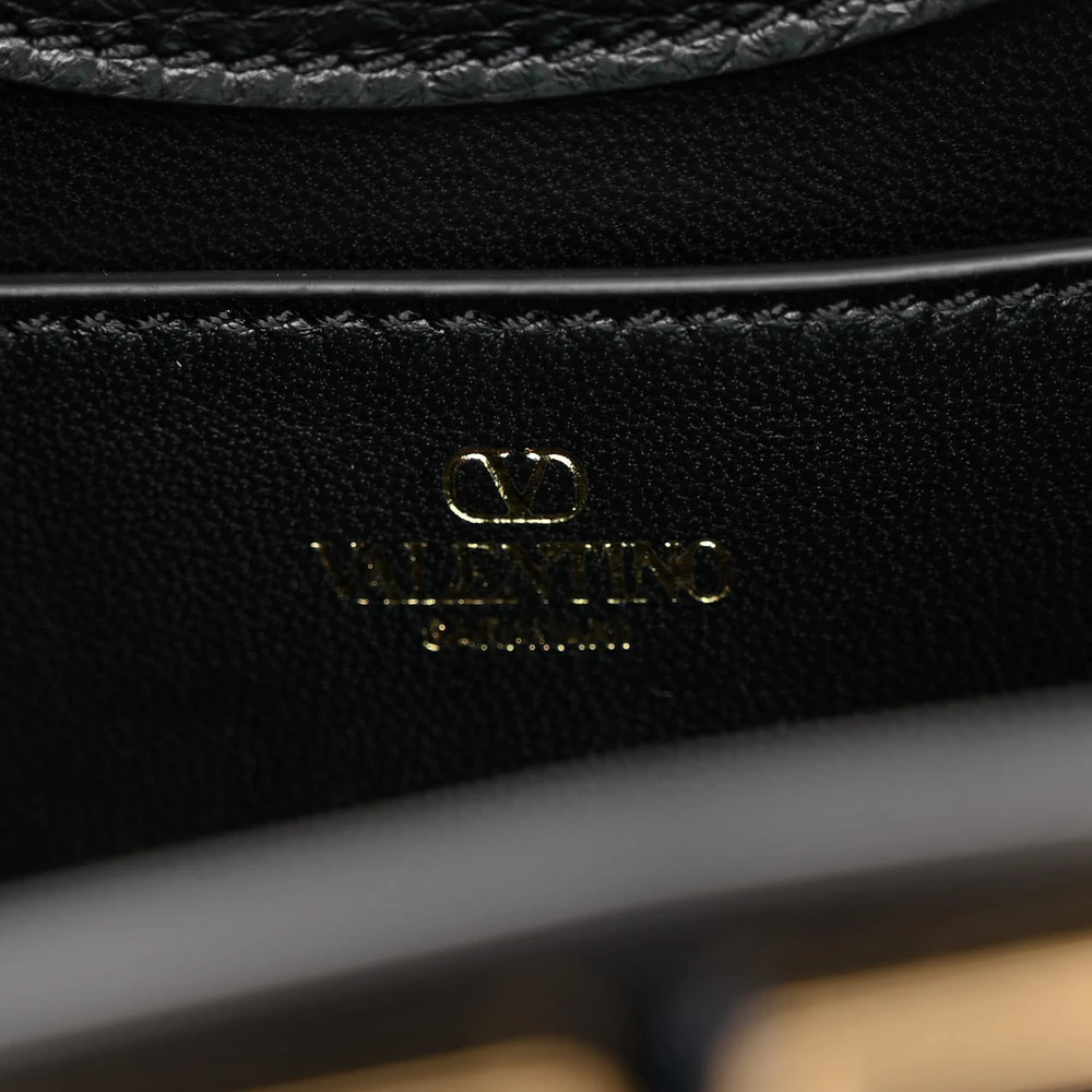 Lushentic Vlogo Signature Shoulder Bag in Black Calfskin Leather - Image 2