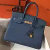 Hermes Blue Agate Clemence Birkin 30cm Bag - HW034