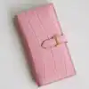 Hermes Bearn Long Wallet in Pink Matte Alligator Leather - HW166