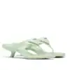 PRADA HEELED THONG SANDALS IN AQUA BRUSHED LEATHER - PSD051